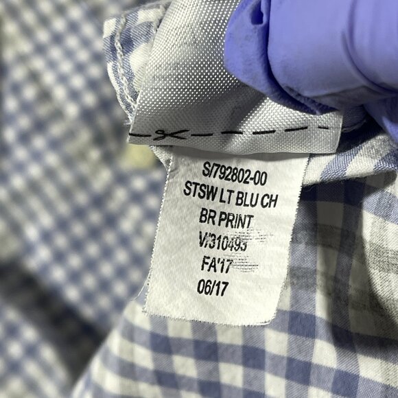 Banana Republic‎ L Men Soft Wash Standard Fit Button Down Purple Plaid Casual - Picture 11 of 12